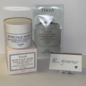 Fresh Hydrating Rose Face Mask 15ml NIB + Travel Packet